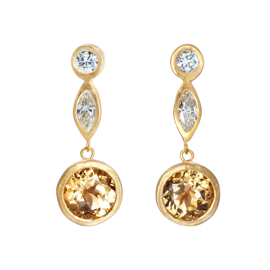 Imperial Topaz & Diamond Earrings - Susanne Siegel