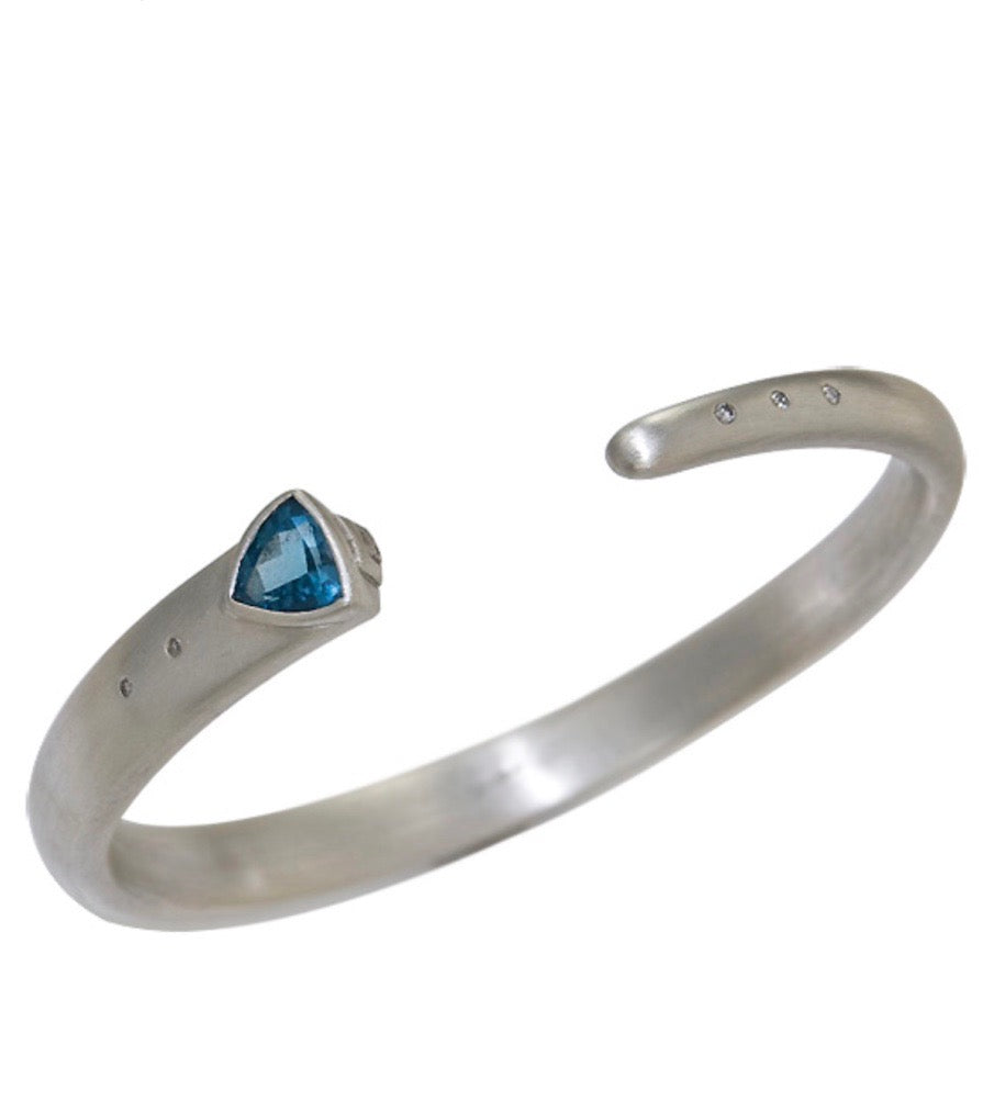 Sterling Silver Bangle Bracelet Custom Designed Heirloom Jewelry by Susanne Siegel.